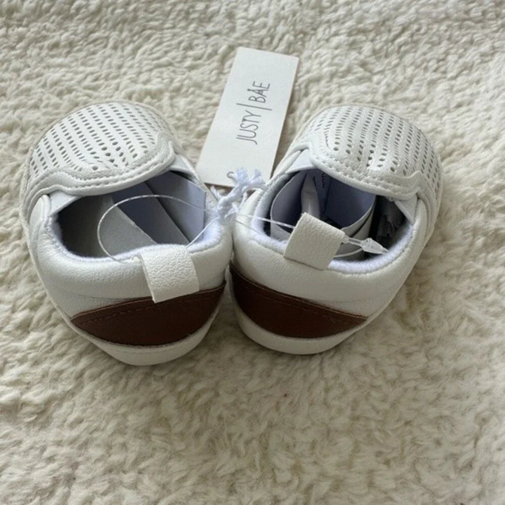 Myggpp Justy Bae Shop White Leather Oxfords Baby Shoes Newborns Size 0-6mo
